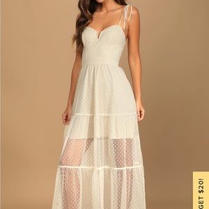 Cream polka dot mesh dress- used only once for photo shoot. Brand new!